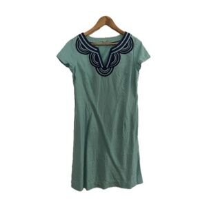 Boden Linen Dress with Embroidered Neckline Sz 6